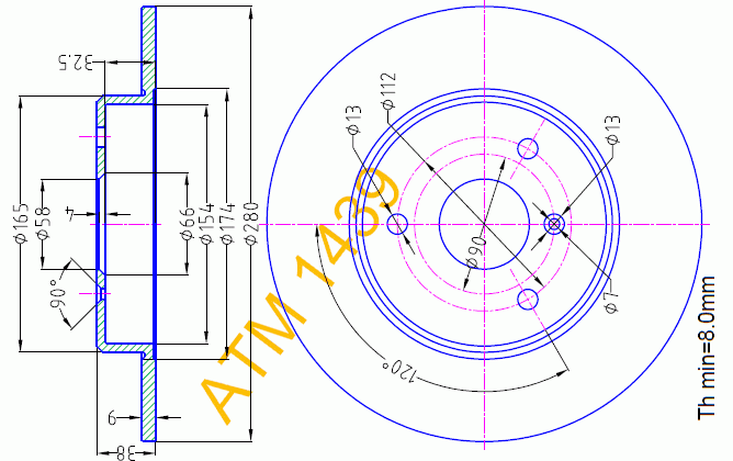 Гальмівний диск Mercedes ATM1439