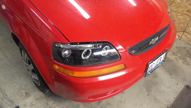 Чорні тюнінг передні фари CHEVROLET AVEO