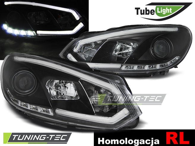 Фары передние черные VOLKSWAGEN GOLF VI 6 с TUBE LIGHT DRL