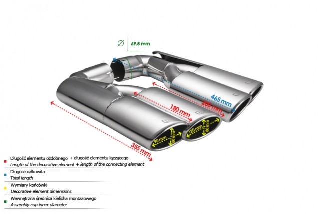 Насадки глушника Porsche Cayenne (06-10) Ulter NX2-55.1