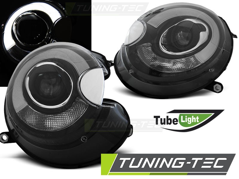 Фари передні MINI COOPER R55, R56, R57, R58, R59 TUBE LIGHT чорні