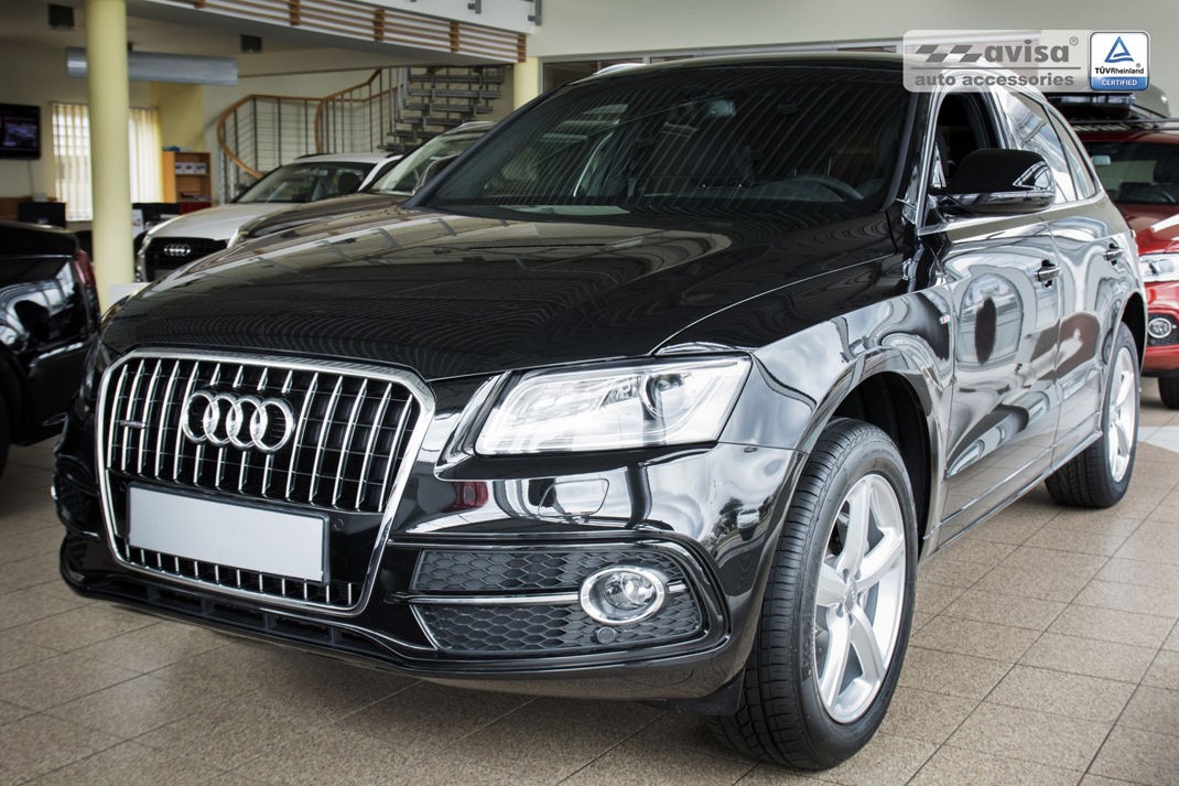 Накладка на бампер із загином та ребрами Audi Q5 подвійне полірування