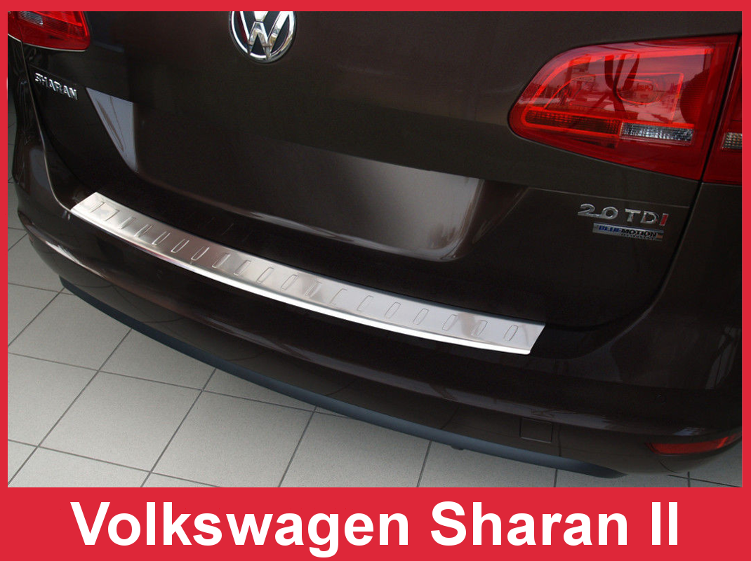 Накладка на бампер із загином та ребрами Volkswagen Sharan II/Seat Alhambra II
