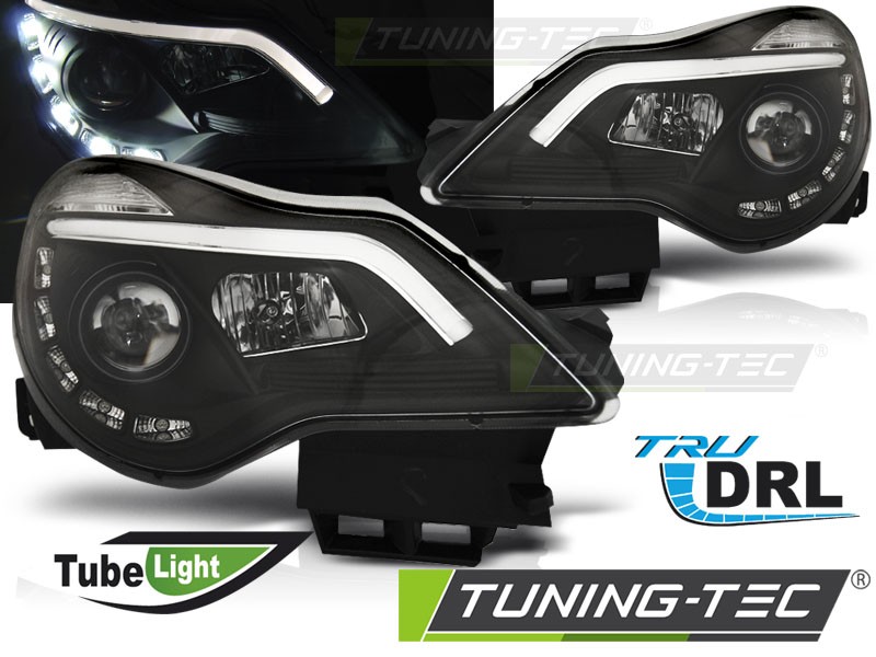 Лінзовані тюнінг передні фари з ДХО OPEL CORSA D 2011-2014