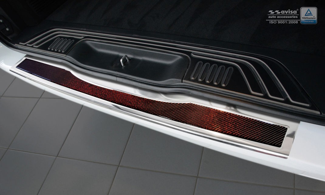 Накладка на бампер із загином Mercedes V W447/Vito III (сталь+carbon red)