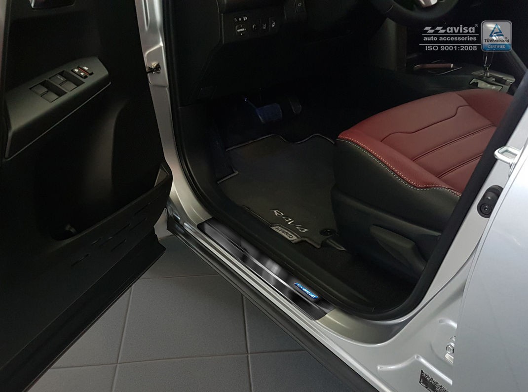 Накладки на пороги нержавіючої сталі Toyota Rav IV (suv) / Toyota CH-R (чорні)
