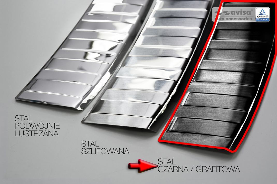 Накладка на бампер із загином та ребрами Jaguar F-Pace (чорна)