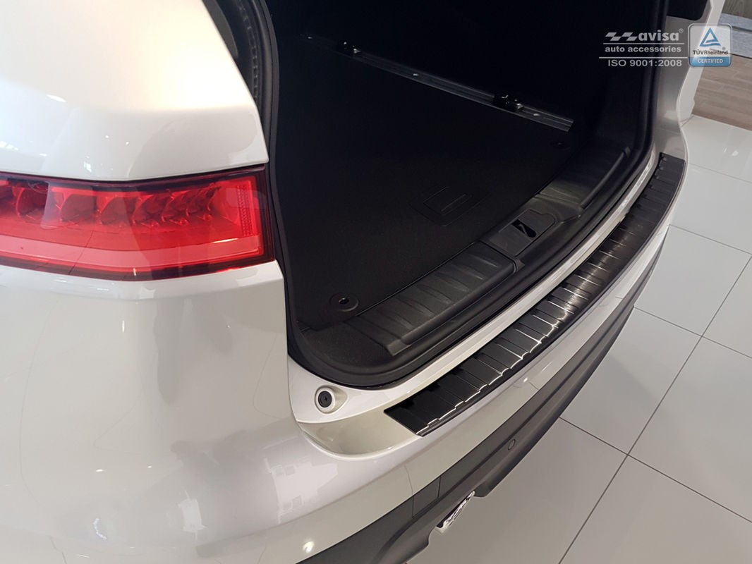 Накладка на бампер із загином та ребрами Jaguar F-Pace (чорна)