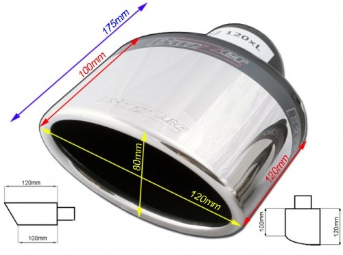 Насадка глушника овальна Buzzer ZZ120XL ліва