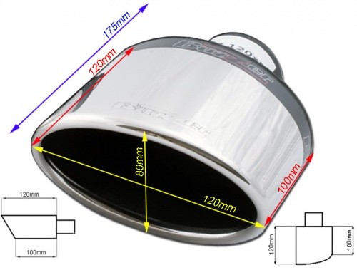 Насадка глушника овальна Buzzer ZZ120XR права
