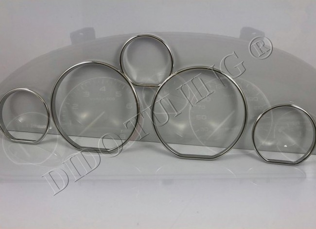 Хромовані кільця в панель приладів Peugeot 406 дорестайл (5 кілець)