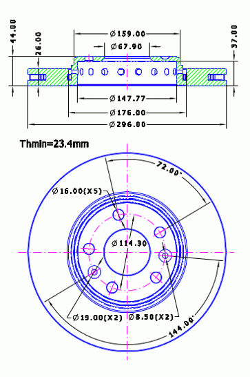 Тормозной диск передний вент. RENAULT LAGUNA/MEGANE/SCÉNIC 1761