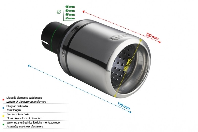 Насадка одинарна на глушник Ulter N1-17-2 діаметром 100 мм