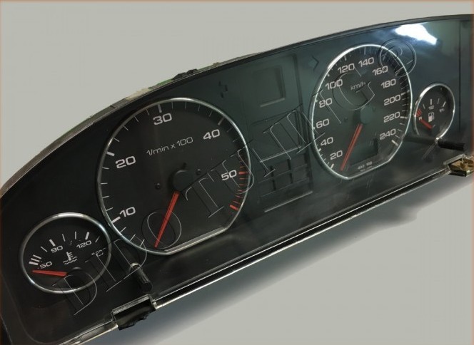 Хромовані кільця в щиток приладів Audi 100 C3/С4 / A6 C4 (4 кільця)