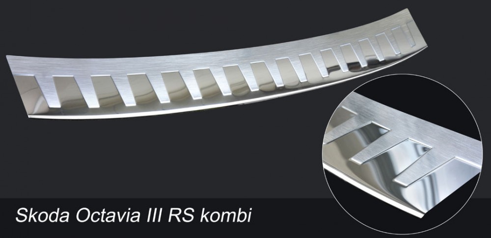 Захисна накладка на бампер із загином та ребрами Skoda Octavia III RS Combi