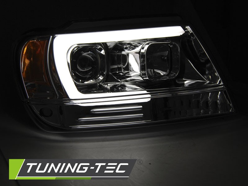 Фари передні Jeep Grand Cherokee WJ з LED габаритами, хро