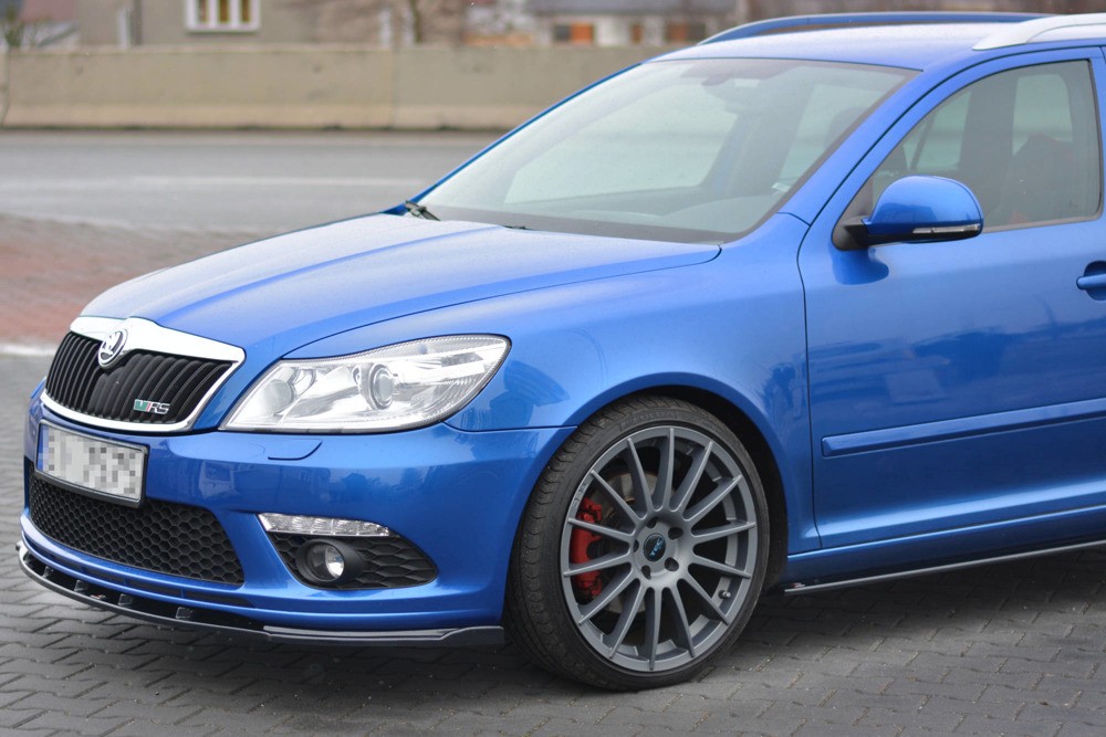 Дифузор переднього бампера Skoda Octavia MK2 RS версія рестайл