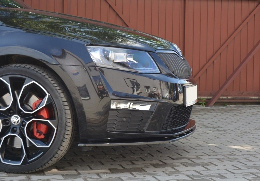 Дифузор переднього бампера Skoda Octavia МК3 версія RS дорестайл (вер.1)