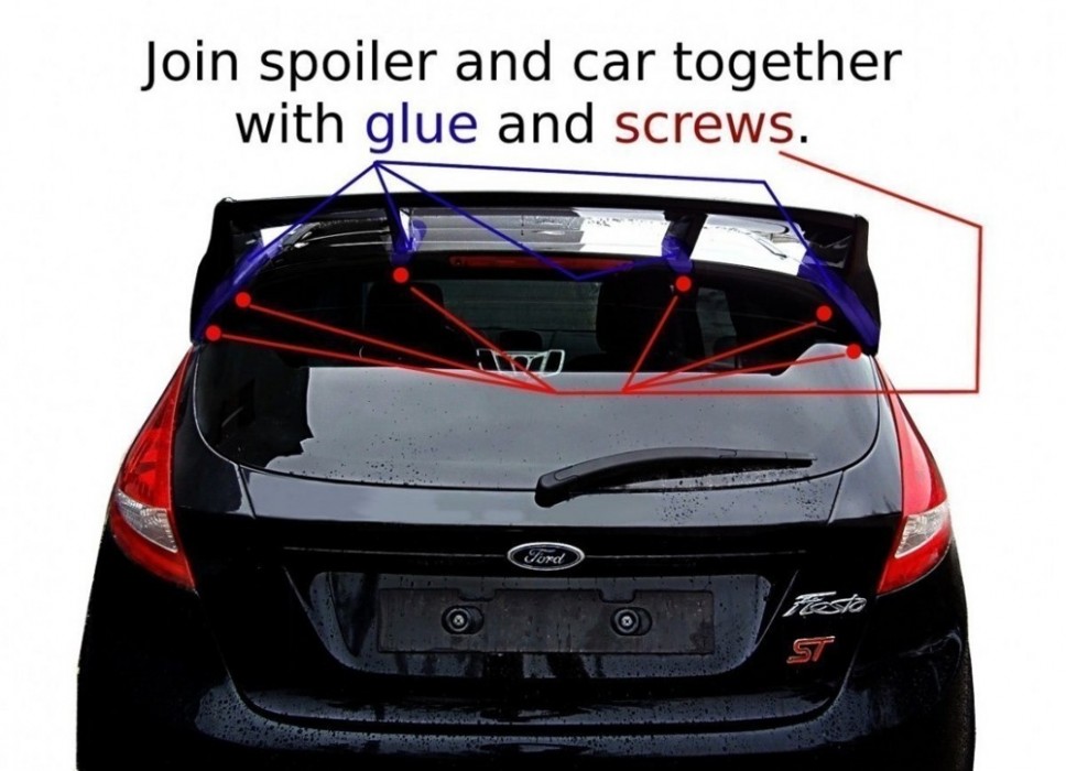 Спойлер заднього скла Ford Fiesta MK7/MK7 FL стиль RS