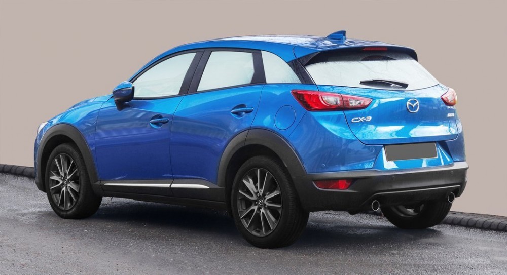захисна накладка заднього бампера з ребрами MAZDA CX-3 (Stal)