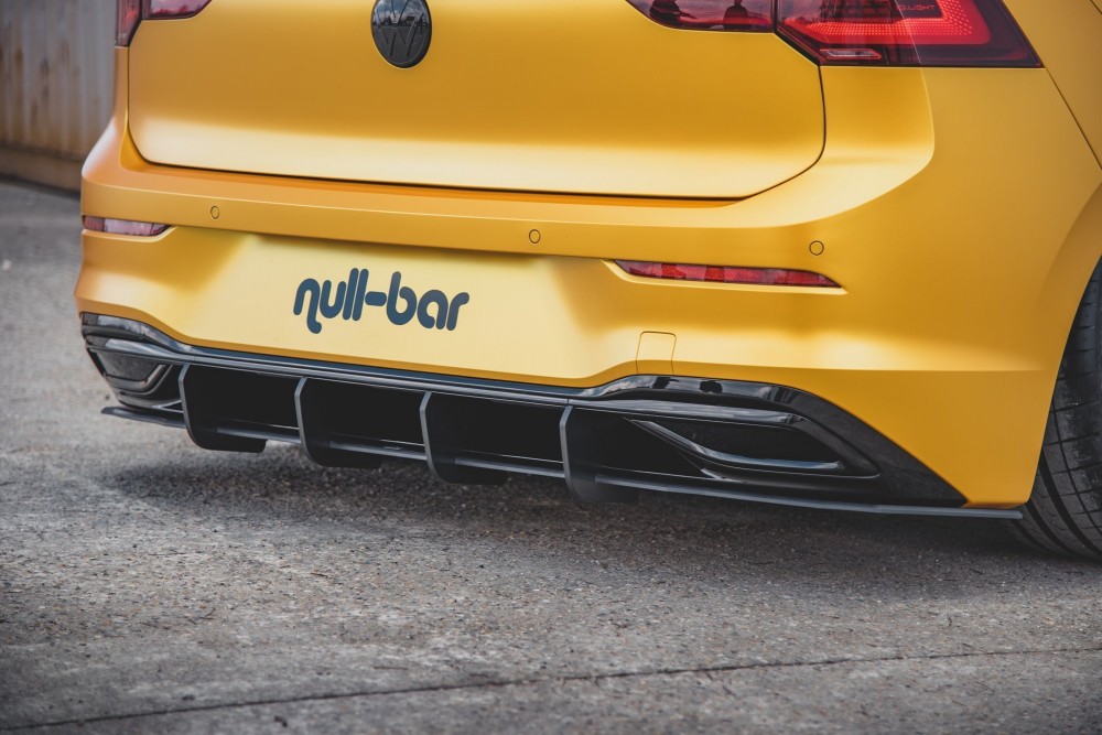 Дифузор заднього бампера Racing VW Golf 8 вер.1 з ребрами