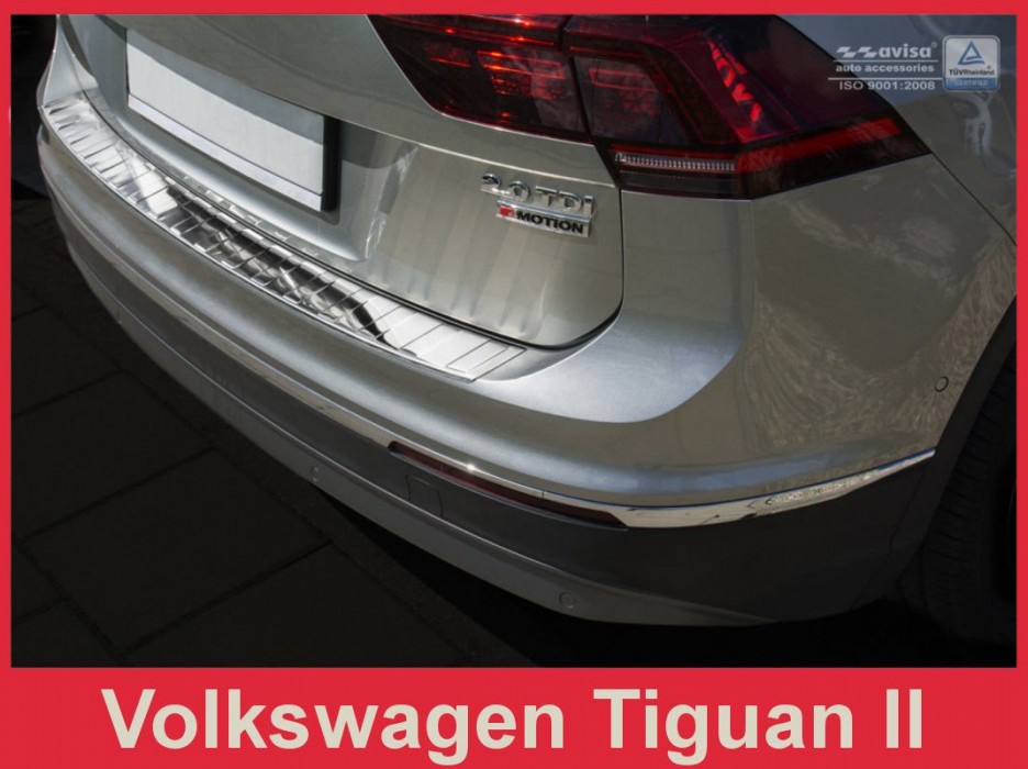 Накладка на задній бампер VW Tiguan II / Tiguan Allspace (хром)