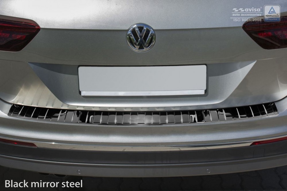 Накладка на задній бампер VW Tiguan II / Tiguan Allspace (чорний хром)