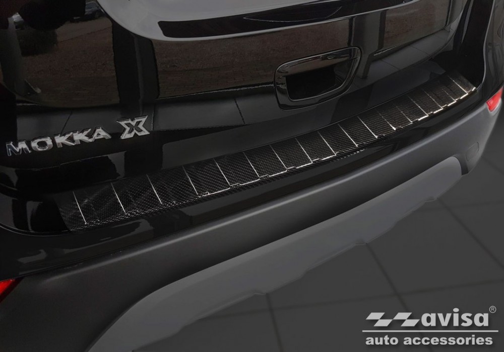 Карбонова накладка на борт заднього бампера Opel Mokka X рестайл
