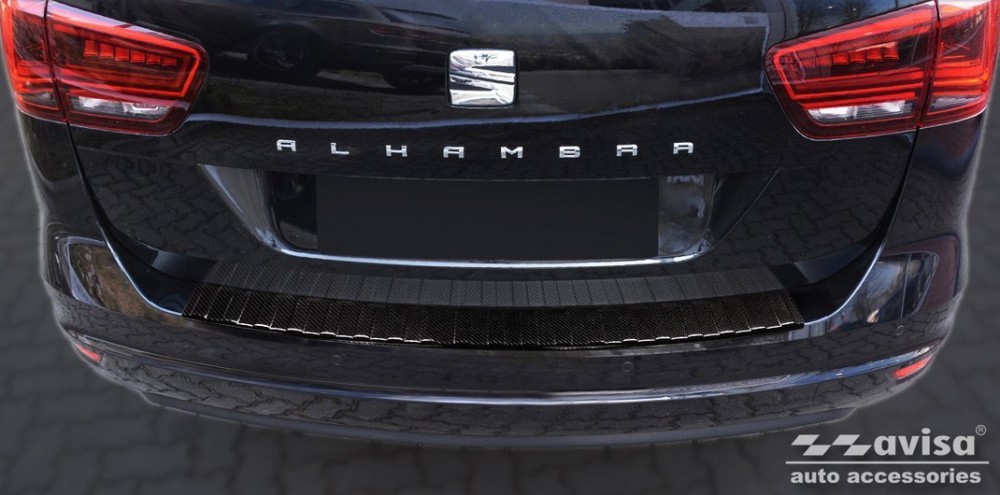 Карбонова накладка на борт заднього бампера Seat Alhambra II