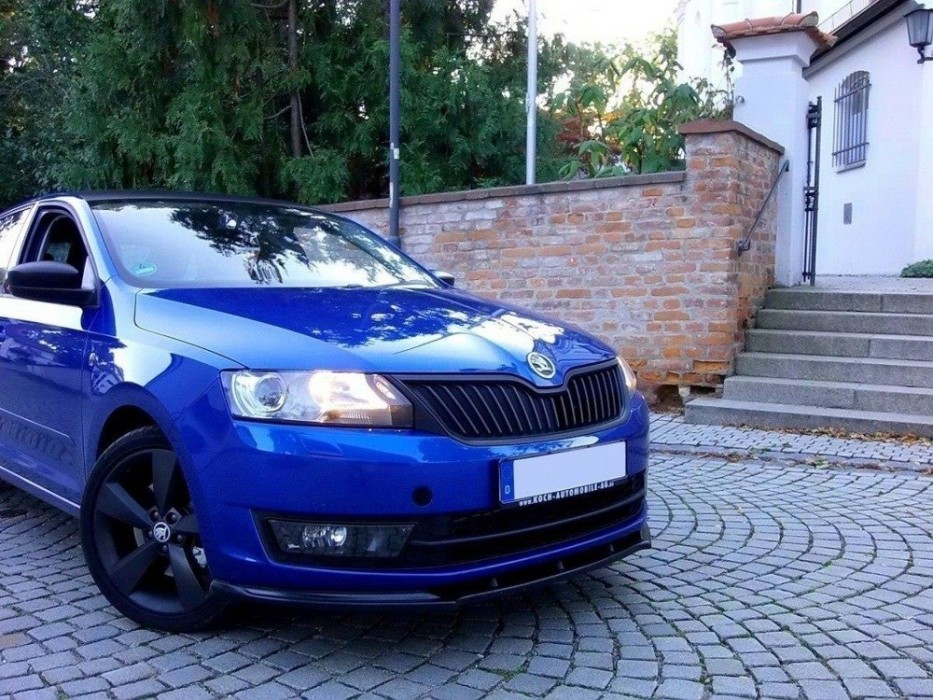 Тюнінговий дифузор переднього бампера Skoda Rapid вер.1