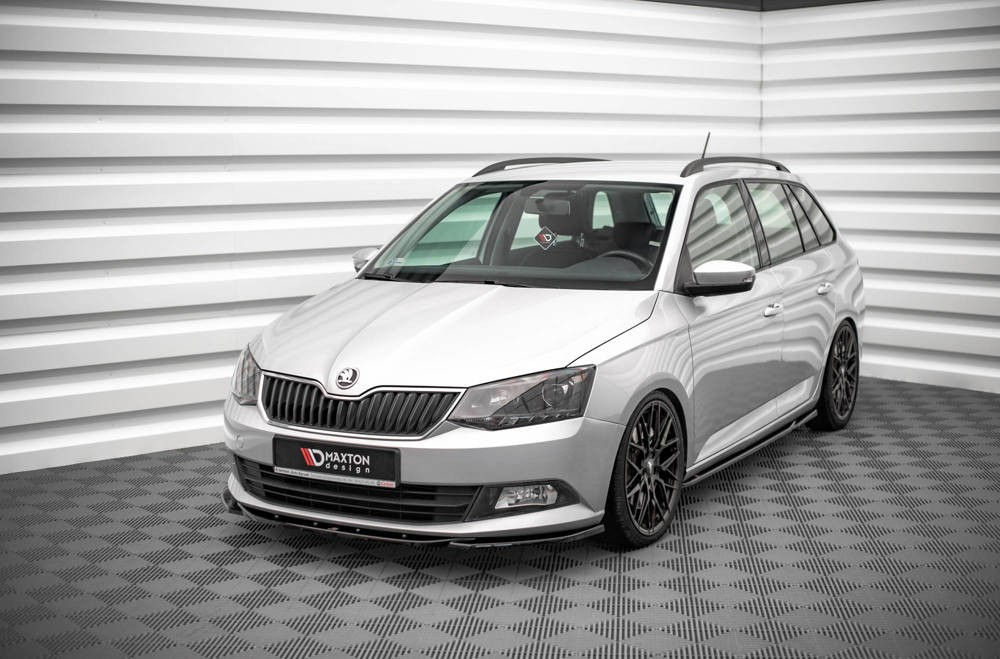 Дифузор тюнінговий для переднього бампера Skoda Fabia MK3 вар.2