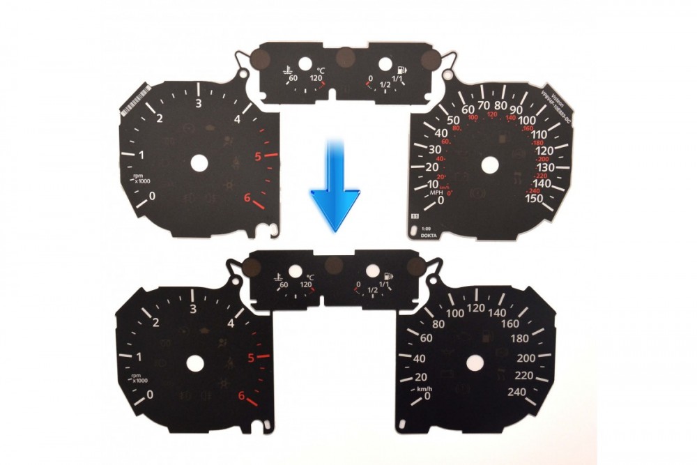 Шкали-замінники з миль на км Ford C-Max Mk1, Focus Mk2.5, Kuga Mk1