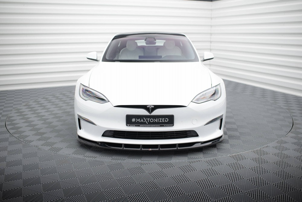 Тюнінг накладка (губа) переднього бампера Tesla Model S Mk1 рестайл Plaid вер. 3