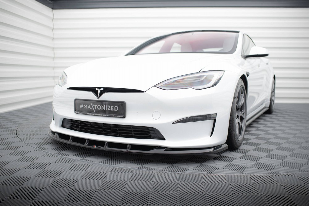 Тюнінг накладка (губа) переднього бампера Tesla Model S Mk1 рестайл Plaid вер. 3