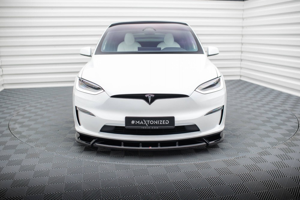 Дифузор (накладка) на передній бампер Tesla Model X Mk1 рестайл вер. 2