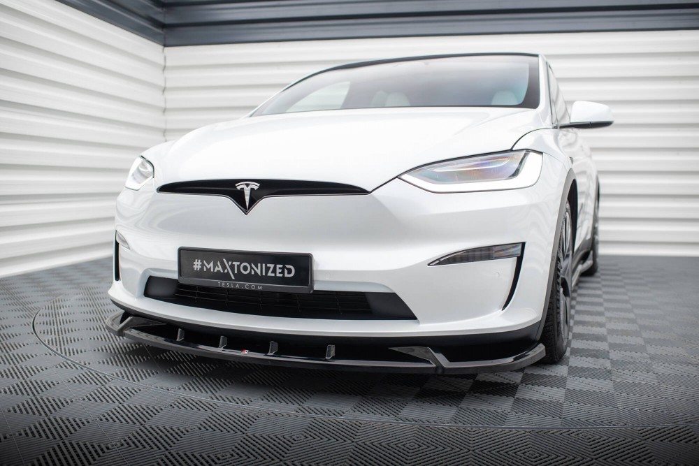 Дифузор (накладка) на передній бампер Tesla Model X Mk1 рестайл вер. 2