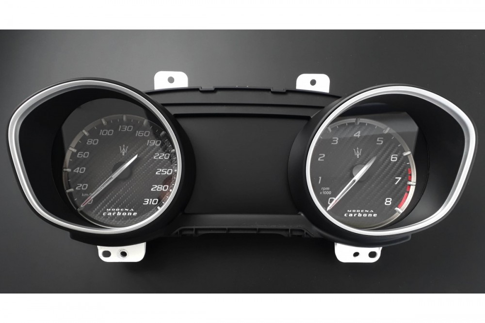 Шкали-замінники з миль на км Maserati Quattroporte VI, Levante, Ghilbli Modena Carbone