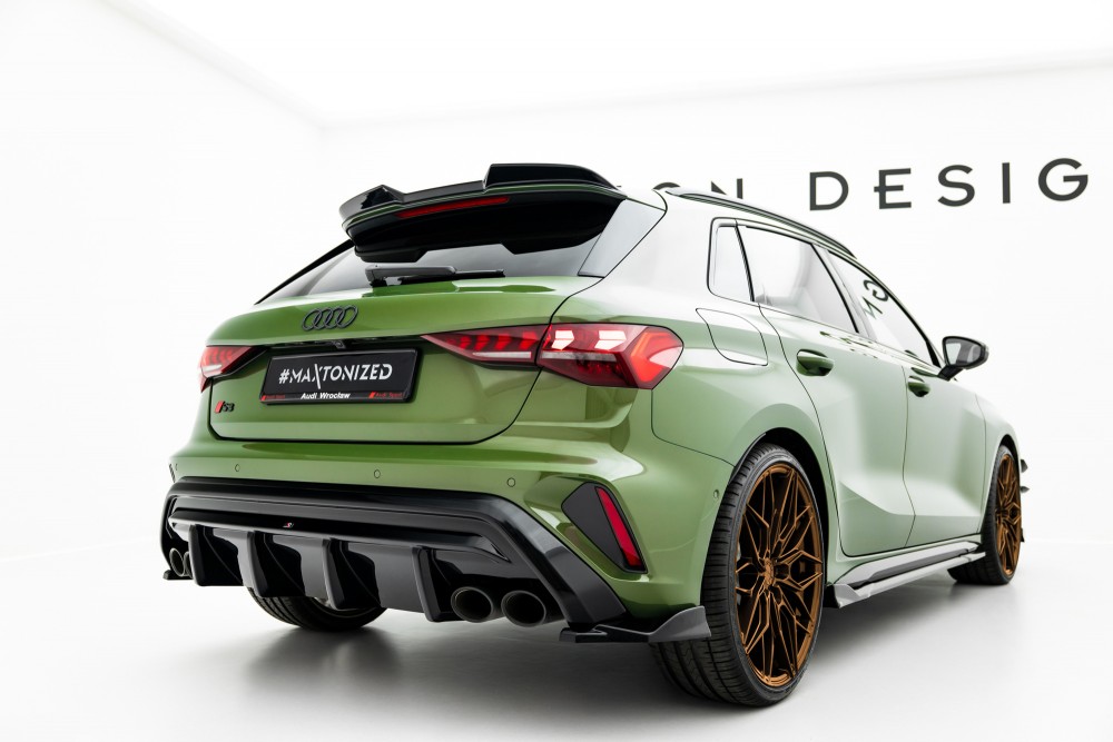 Дифузор Maxton-design заднього бампера Audi S3 8Y рестайл Sportback (подвійні насадки)