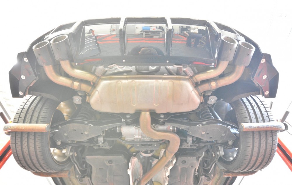 Дифузор Maxton-design заднього бампера Audi S3 8Y рестайл Sportback (подвійні насадки)