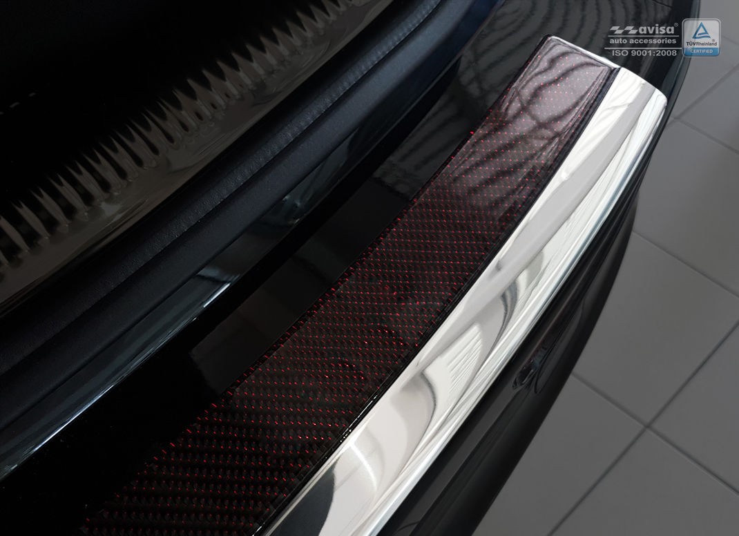 захисна накладка на бампер Audi Q5 сталь+carbon red