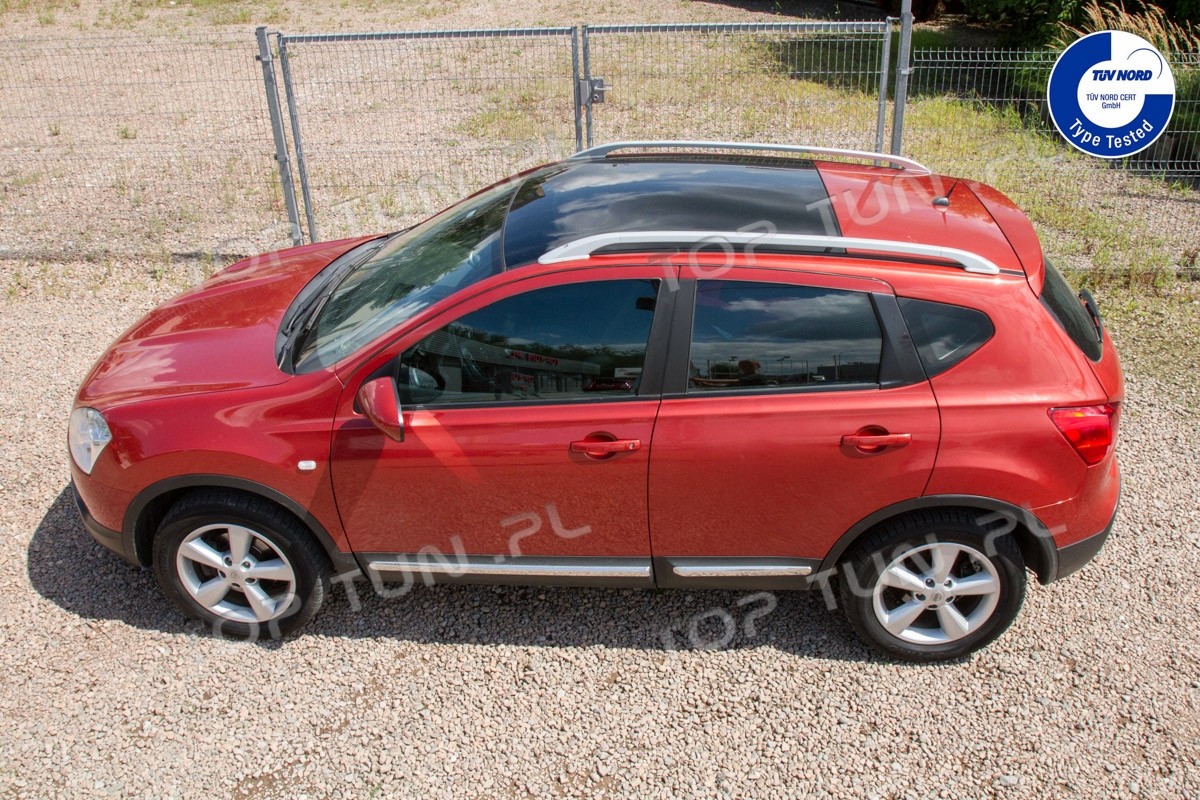 алюмінієві рейлінги на дах Nissan Qashqai (сірі)