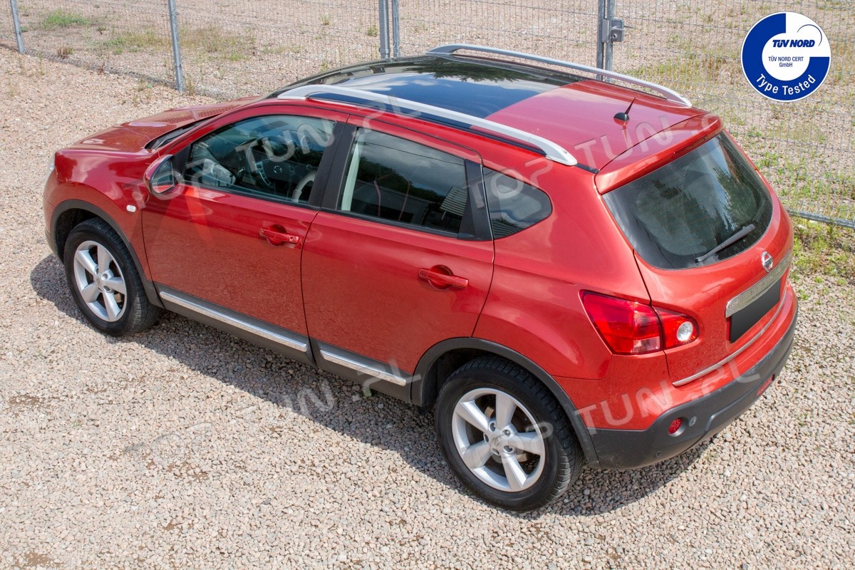 алюмінієві рейлінги на дах Nissan Qashqai (сірі)