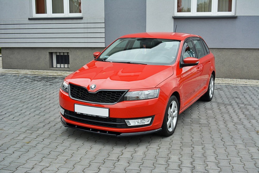 Тюнінговий дифузор переднього бампера Skoda Rapid вер.1